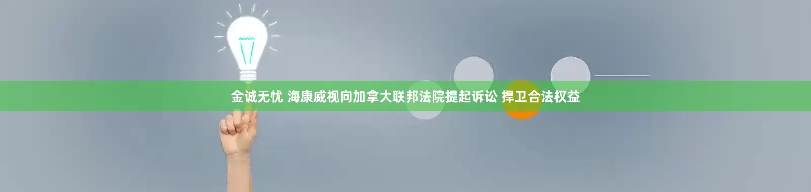 金诚无忧 海康威视向加拿大联邦法院提起诉讼 捍卫合法权益